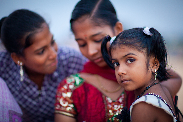 portrait petites filles en Inde du sud