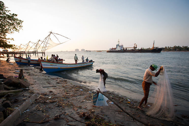 Pêcheurs indiens à Cochin