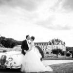 Photo dans les jardins de Chenonceau en noir et blanc